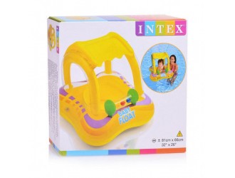 Colac gonflabil cu umbrar pentru bebelusi Intex - 81 x 66 cm, 12 luni+