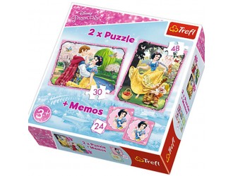 Trefl Puzzle "2in1+memos" Snow White in love Princess