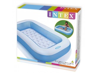 Piscina gonflabila pentru copii cu baza gonflabila 166x100x28 cm, 90 L, 2+, INTEX