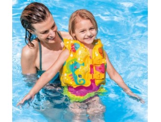 Vesta de inot gonflabila „Prieteni tropicali”, 41х30 cm, 3-5 ani, INTEX