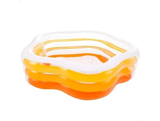 Piscina gonflabila pentru copii Summer Colors cu baza gonflabila, 185x180x53 cm, 460 L, 3 ani+, Intex 56495