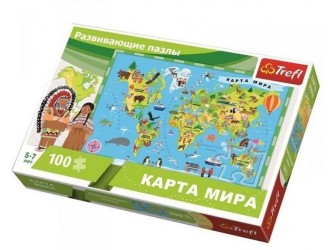 Trefl Puzzle 100 Educational Harta