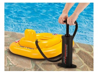 Pompa de aer manuala “Double Quick III S”, furtun cu 3 duze, 37 cm, INTEX