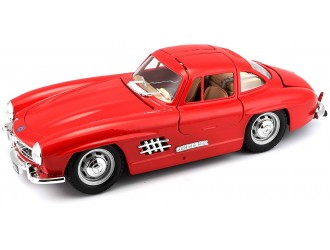Masina model MERCEDES-BENZ 300 SL (1954) (rosu, argint, 1:24)