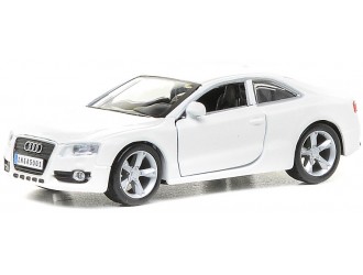 Masina model AUDI A5 (metal albastru, alb, 1:32)
