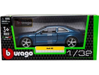 Masina model AUDI A5 (metal albastru, alb, 1:32)