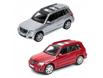 Masina model MERCEDES BENZ GLK-CLASS (rosu, argint, 1:32)
