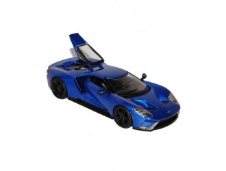 Masina model FORD GT (metal albastru, metalic de argint, 1:32)