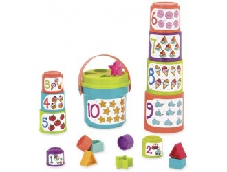 Set de Joaca-Sorter-Piramida 2in1(19 elem)