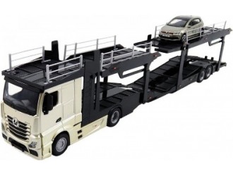 Set de joaca TRUCKER cu modelul MERCEDES BENZ ACTROS-VW POLO GTI MARK5