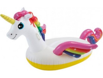 Saltea gonflabila “Unicorn” cu manere, 198x140x97 cm, pana la 40 kg, 3+, INTEX