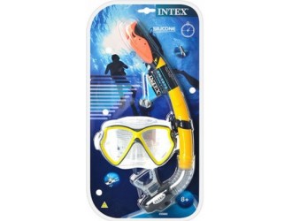 Set Snorkeling Intex Adventurer, Masca cu lentile Anti-Fog si Tub cu protectie, 8 ani+