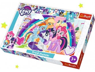 Trefl Puzzles - "24 Maxi" - Happy ponies / Hasbro, My Little Pony