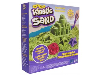 Set Nisip KINETIC SAND Castel din nisip (verde 454g, forme si latoc)