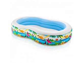 Piscina gonflabila Intex "Malul Marii", Forma ovala, 262 x 160 x 46 cm, Capacitate 700 L, Varsta 3 ani+
