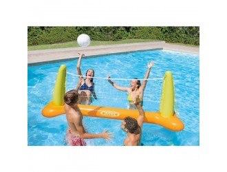 Set Volei gonflabil Intex pentru piscina, Include plasa, minge si greutati de fixare, 239 x 64 x 91 cm, 6 ani+