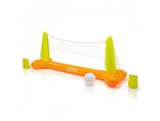 Set Volei gonflabil Intex pentru piscina, Include plasa, minge si greutati de fixare, 239 x 64 x 91 cm, 6 ani+