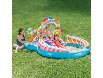 Centru de joaca gonflabil “La fundul marii” 295x191x130 cm, 374 L, pana la 81 kg, 2+, INTEX