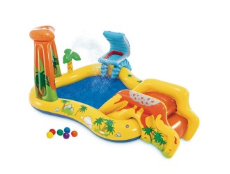 Centru de joaca gonflabil Dino Park, 249x191x109 cm, 310 L, max. 81 kg, 2+ ani, Intex (57444)
