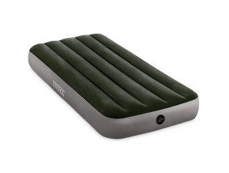 Saltea gonflabila Twin Classic Downy cu pompa de picior integrata, 99x191x25 cm, max. 136 kg, Intex (64761)