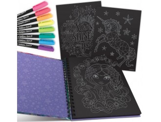 Large Coloring Book - Black Pages Coloring