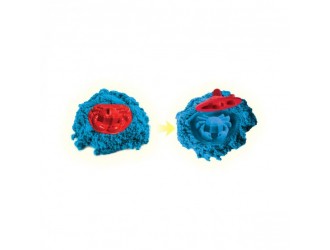 Set de nisip pentru creativitatea copiilor - KINETIC SAND Castel de nisip (albastru, 454 g, forme, tava)