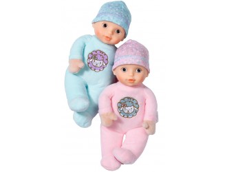 Papusa bebelus BABY ANNABELL textila 1 bucata (22 cm, 2 in asortiment roz/albastra)