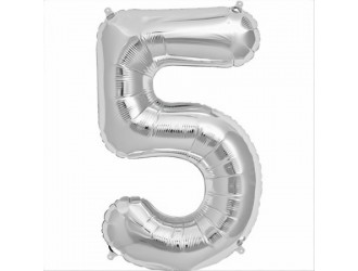 Balon cifra 5 folie 18 inc (4 culori in asortiment)