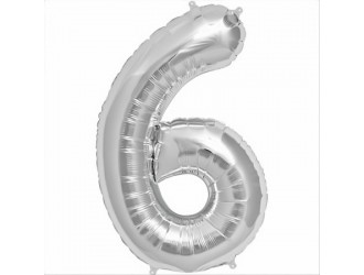 Balon cifra 6 folie 18 inc (4 culori in asortiment)