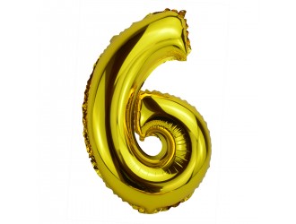 Balon cifra 6 folie 18 inc (4 culori in asortiment)