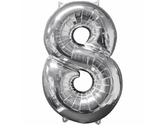 Balon cifra 8 folie 18 inc (4 culori in asortiment)