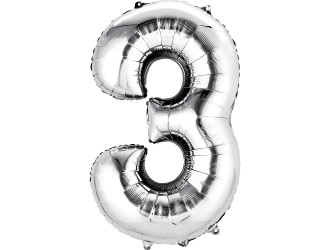 Balon cifra 3 folie 32 inc (4 culori in asortiment)