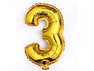 Balon cifra 3 folie 32 inc (4 culori in asortiment)