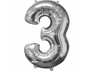 Balon cifra 3 folie 40 inc (2 culori in asortiment)