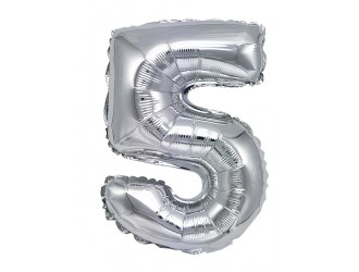 Balon cifra 5 folie 40 inc (2 culori in asortiment)