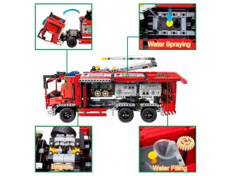 XTech Bricks: 2in1, Fire Truck With Water Spraying, 1288 pcs