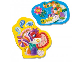 Baby Puzzle magnetic "Elefant-Crocodil" Roter Kafer