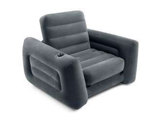 Fotoliu Gonflabil Extensibil Intex 2-in-1, Transformabil in Pat, Suport Pahar Inclus, 117 x 224 x 66 cm, Suprafata Catifelata