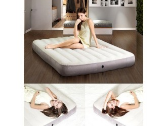 Saltea gonflabila Intex Dura-Beam Single-High, Tehnologie Fiber-Tech, Full Size, 137 x 191 x 25 cm, max. 272 kg, Suprafata Catifelata