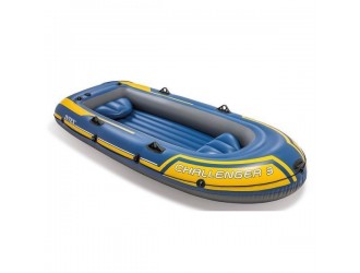 Set Barca gonflabila Intex "Challenger 3", Include Vasle si Pompa, 3 Persoane, 295 x 137 x 43 cm