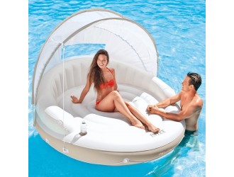 Insula gonflabila Intex "Canopy Island", Baldachin detasabil si Spatar confortabil, 199 x 150 cm, pana la 200 kg