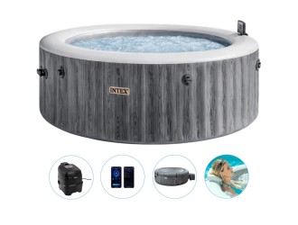Spa gonflabil cu hidromasaj Greywood Deluxe, 216x71 cm, 1098 L, 6 persoane, Intex (28442)
