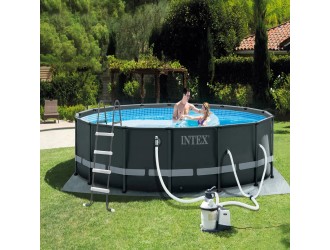 Scara pentru piscine cu inaltimea de pana la 122 cm, 4 trepte, fara platforma, INTEX