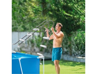 Scara pentru piscine cu inaltime pana la 107 cm, 3 trepte, fara platforma, Intex (28065)