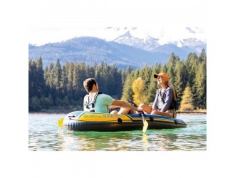 Set Barca gonflabila Intex "Challenger 2", 2 Persoane, Include Vasle si Pompa, 236 x 114 x 41 cm