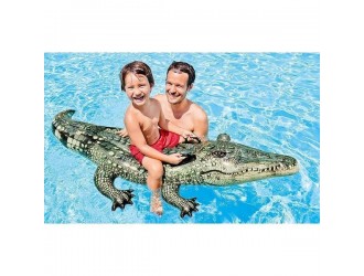 Pluta gonflabila Intex "Aligator", 2 Manere de siguranta, 170 x 86 cm, 3 ani+