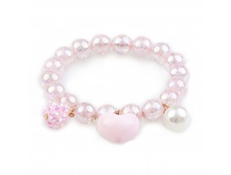 Accesoriu bratara Pink Heart Bobble Great Pretenders