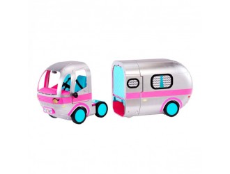 Set de joaca LOL Surprise OMG 4 in 1 Glamper Fashion Camper cu peste 55 surprize culoare argintie cu sunete si lumini