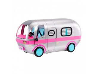 Set de joaca LOL Surprise OMG 4 in 1 Glamper Fashion Camper cu peste 55 surprize culoare argintie cu sunete si lumini