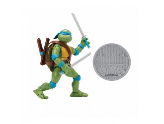 Set Figurine Testoasele Ninja Leonardo vs Rocksteady 15 cm cu articulatii TMNT